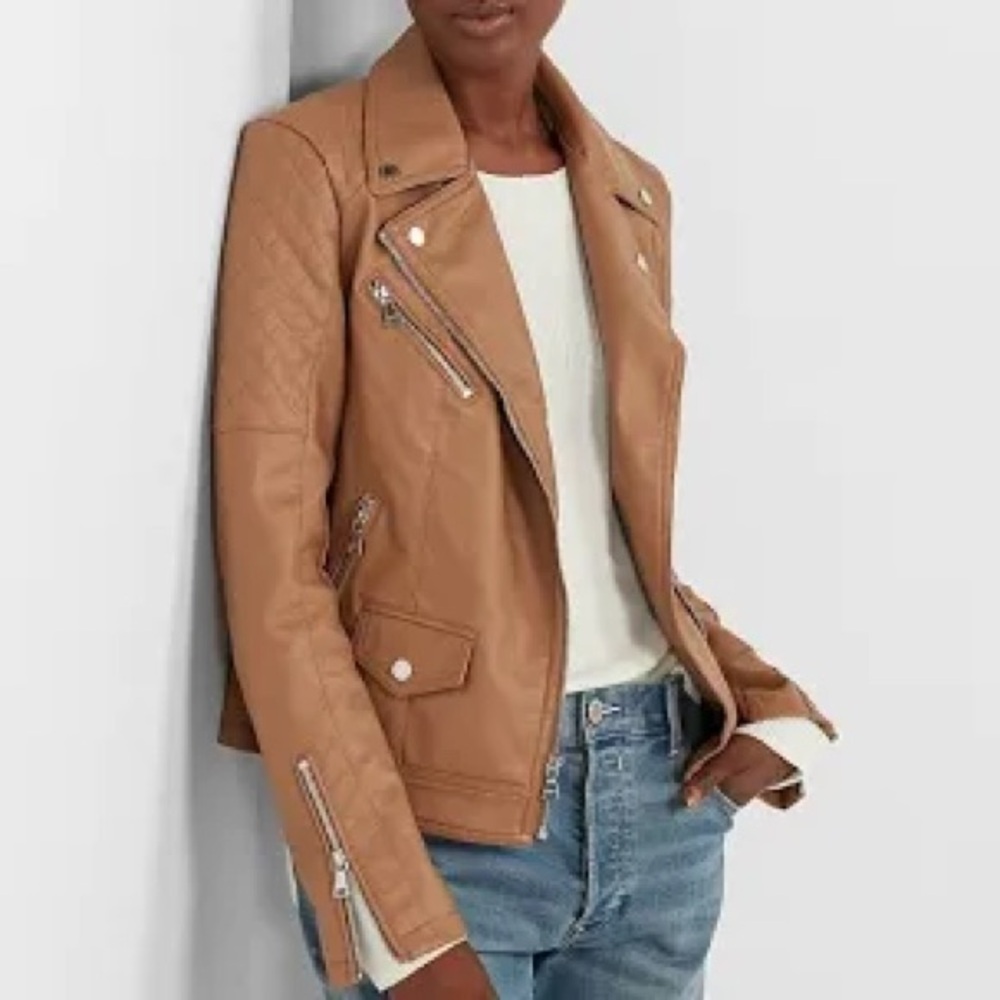 Brown Quilted Leather Jacket